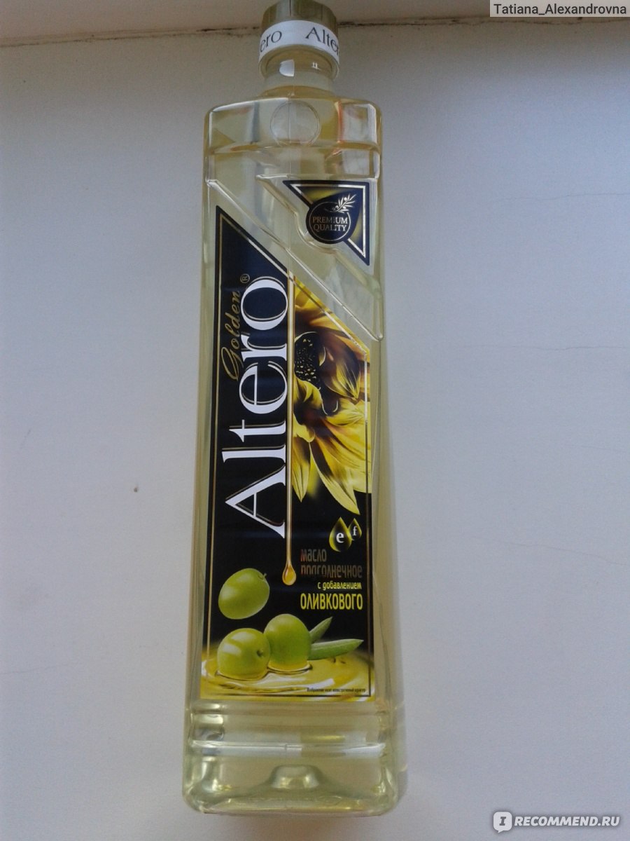 Масло подсолнечное Altero Golden с добавлением оливкового - «Отличное ...