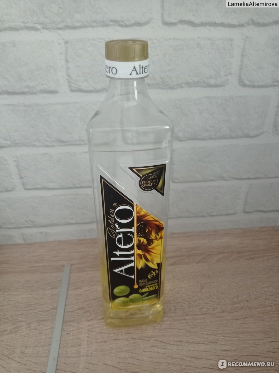 Масло подсолнечное Altero Golden с добавлением оливкового - «Неплохое ...