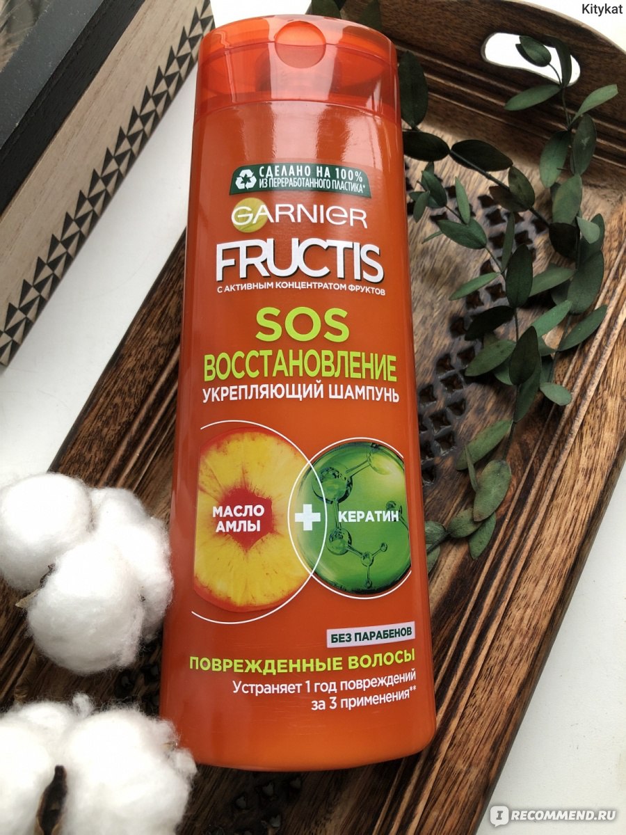 Шампунь Garnier Fructis SOS восстановление керафил+масло амлы фото