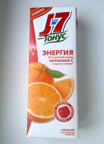 Нектар J7 Тонус Апельсин с экстрактом ацеролы - «Вкусный апельсиновый ...