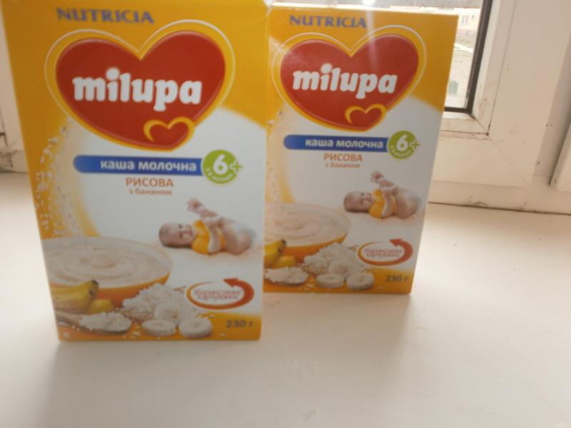 Каша Milupa молочная рисовая с бананом. | отзывы