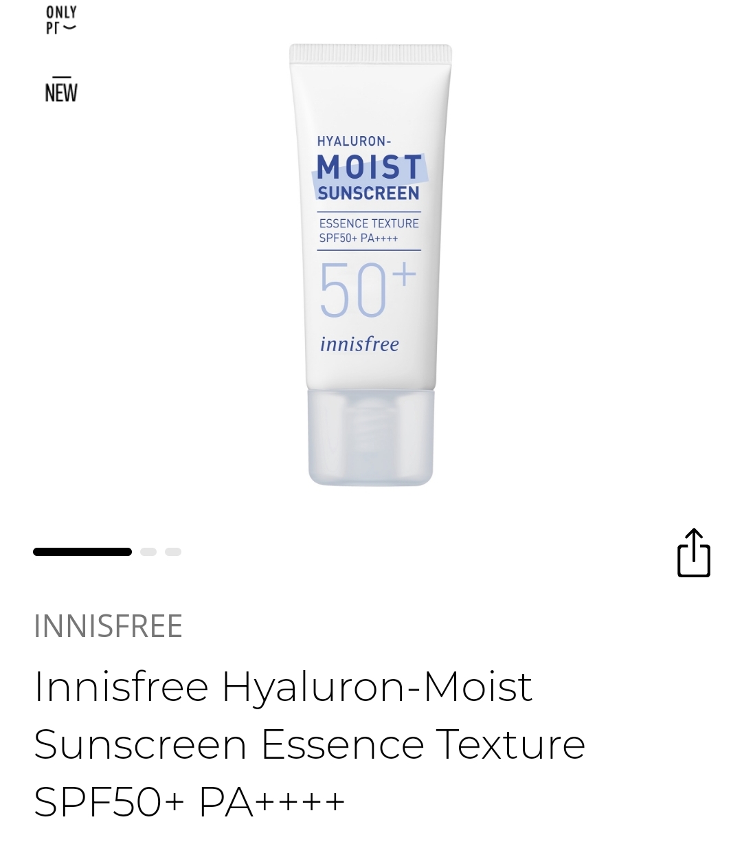 Солнцезащитный крем для лица Innisfree Hyaluron-Moist Sunscreen Essence ...