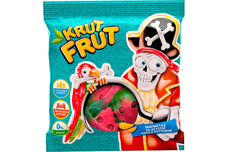 Жевательный мармелад Krut Frut "Черепа и Кости" со вкусом киви и ...