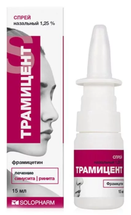 Спрей назальный Solopharm Трамицент антибактериальный  препарат для полости носа  фото