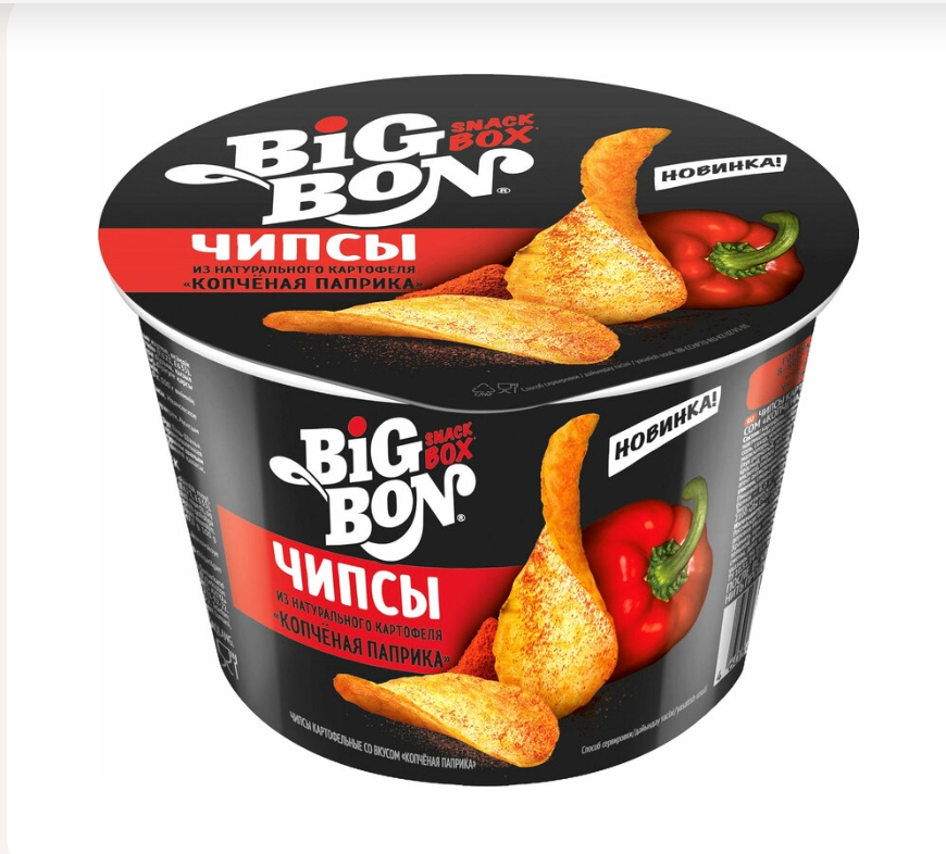 Чипсы картофельные Big Bon Snack box "Копчёная паприка" фото