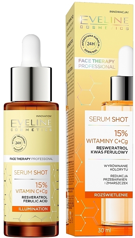 Сыворотка для лица Eveline 15% Vitamin C + Cg Illuminating Serum Shot с ...